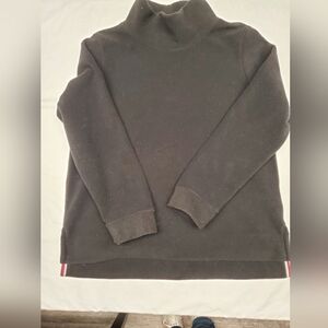 Tommy Hilfiger Black Mock Neck Top Long Sleeve Turtleneck Shirt Classic Preppy